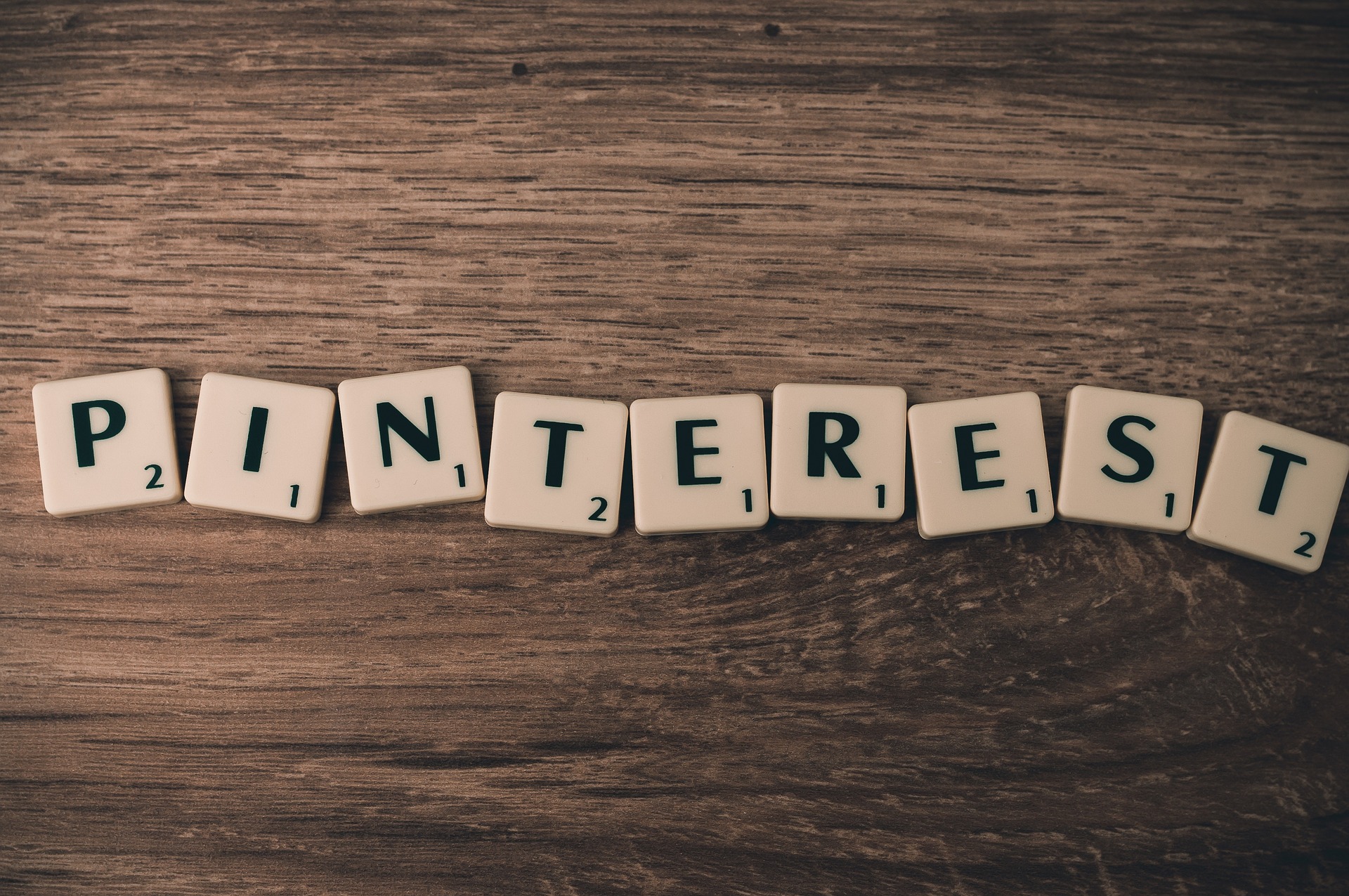 Pinterest to grow your business - PINTEREST in letter blocks on a wooden background
